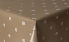 Polka Beige PVC Tablecloth 160cm Round >> DISCONTINUED