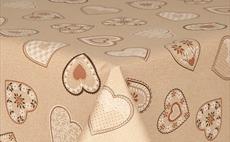 Love Hearts Beige PVC Tablecloth 160cm Round >> DISCONTINUED